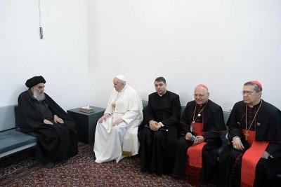 سفر تاریخی پاپ فرانسیس به عراق و دیدار با آیت الله سیستانی