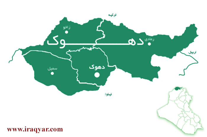 نقشه استان دهوک