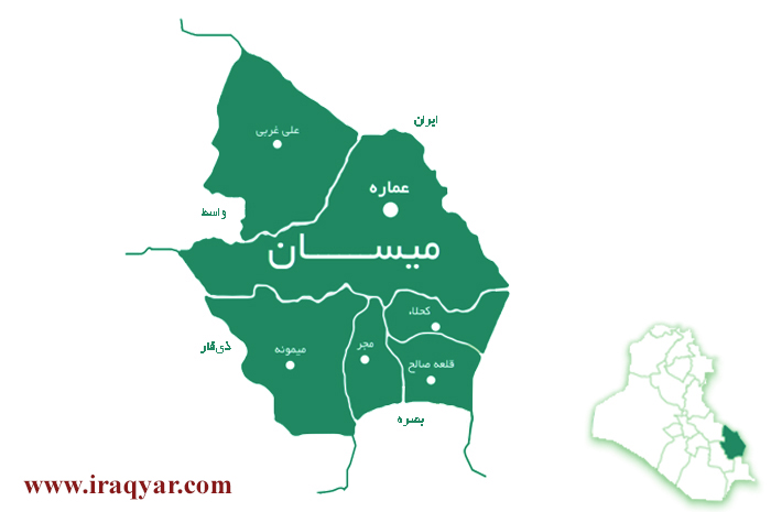 نقشه استان میسان
